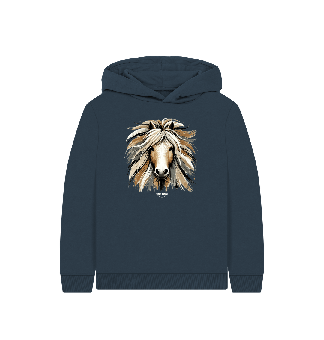 Navy Blue Printed Kids Hoodie