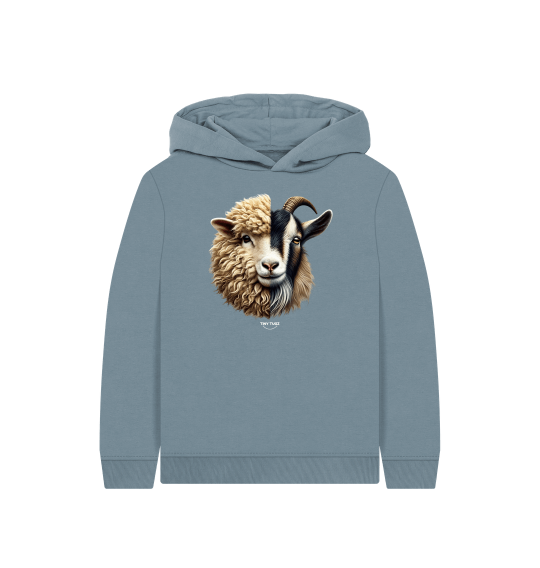 Stone Blue Printed Kids Hoodie