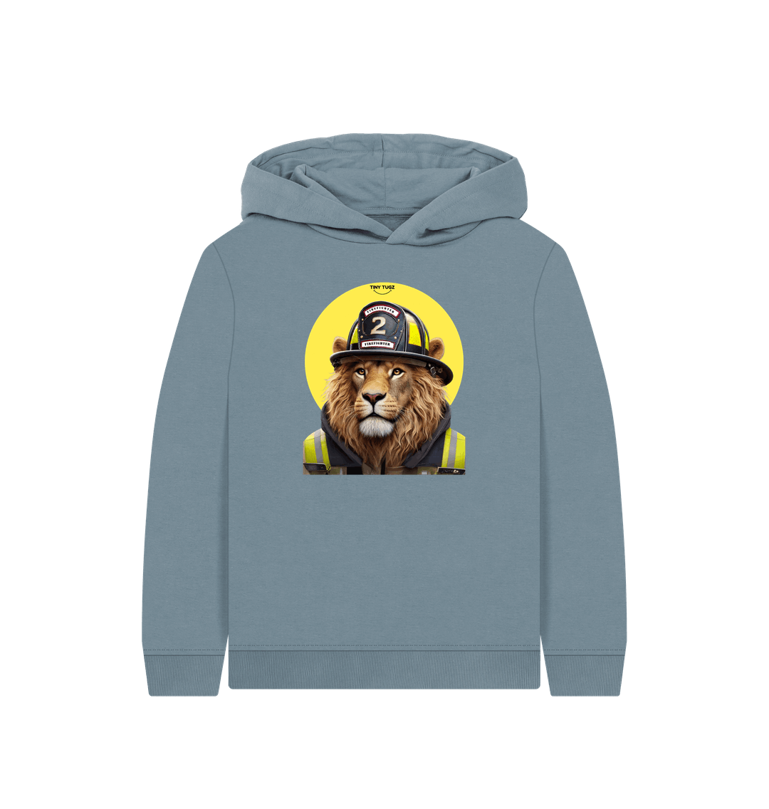 Stone Blue Printed Kids Hoodie