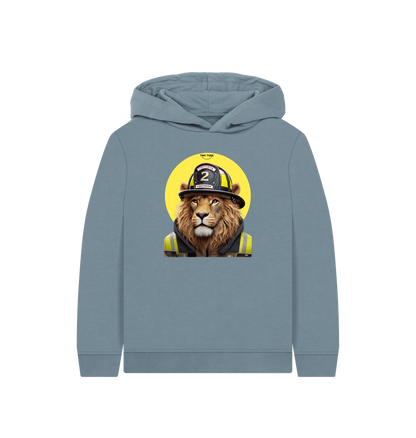 Stone Blue Printed Kids Hoodie