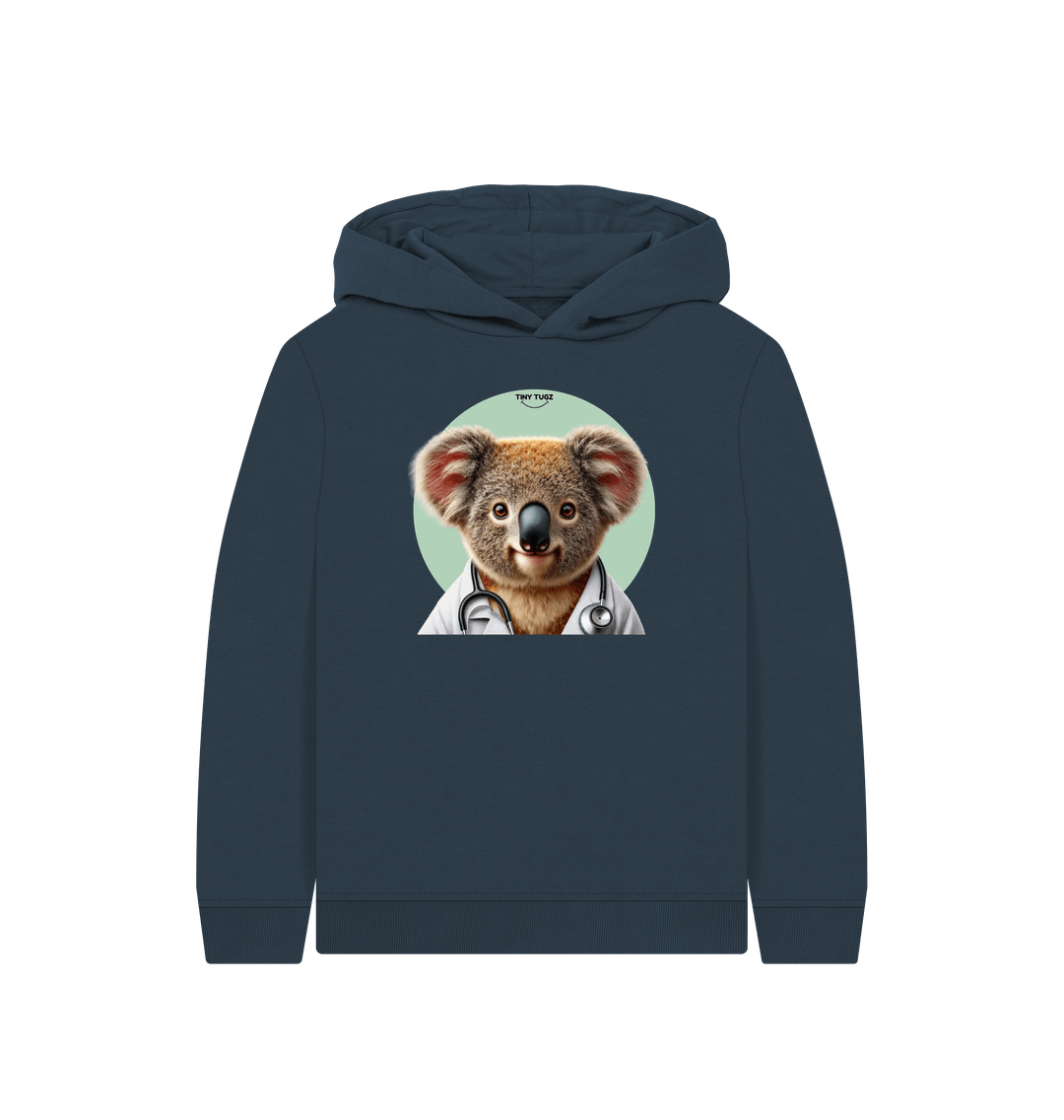 Navy Blue Printed Kids Hoodie