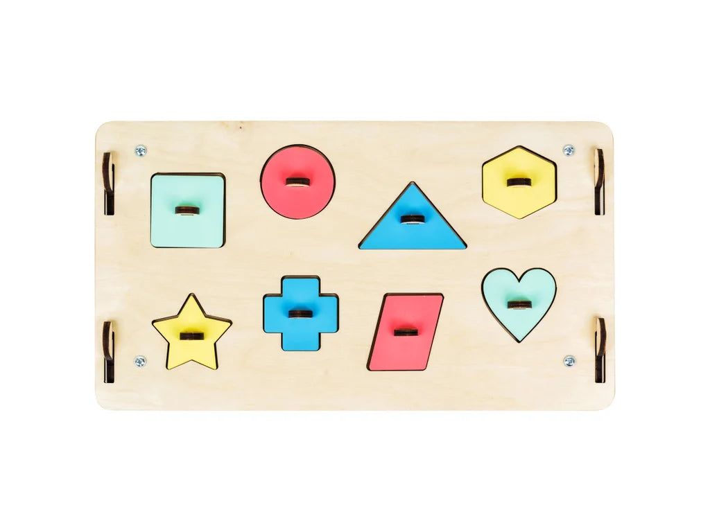 Wooden Busy Board House – 6-Panel Montessori Activity Playhouse