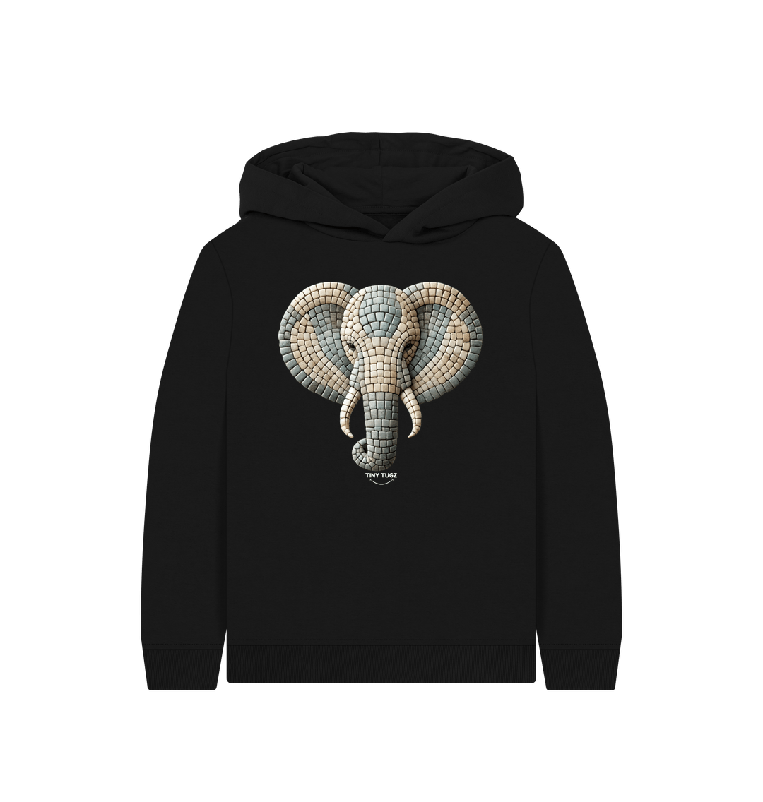 Black Printed Kids Hoodie