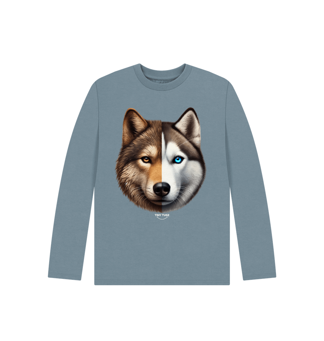 Stone Blue Printed Kids T-Shirt