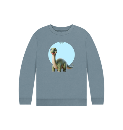Stone Blue Printed Kids Jumper