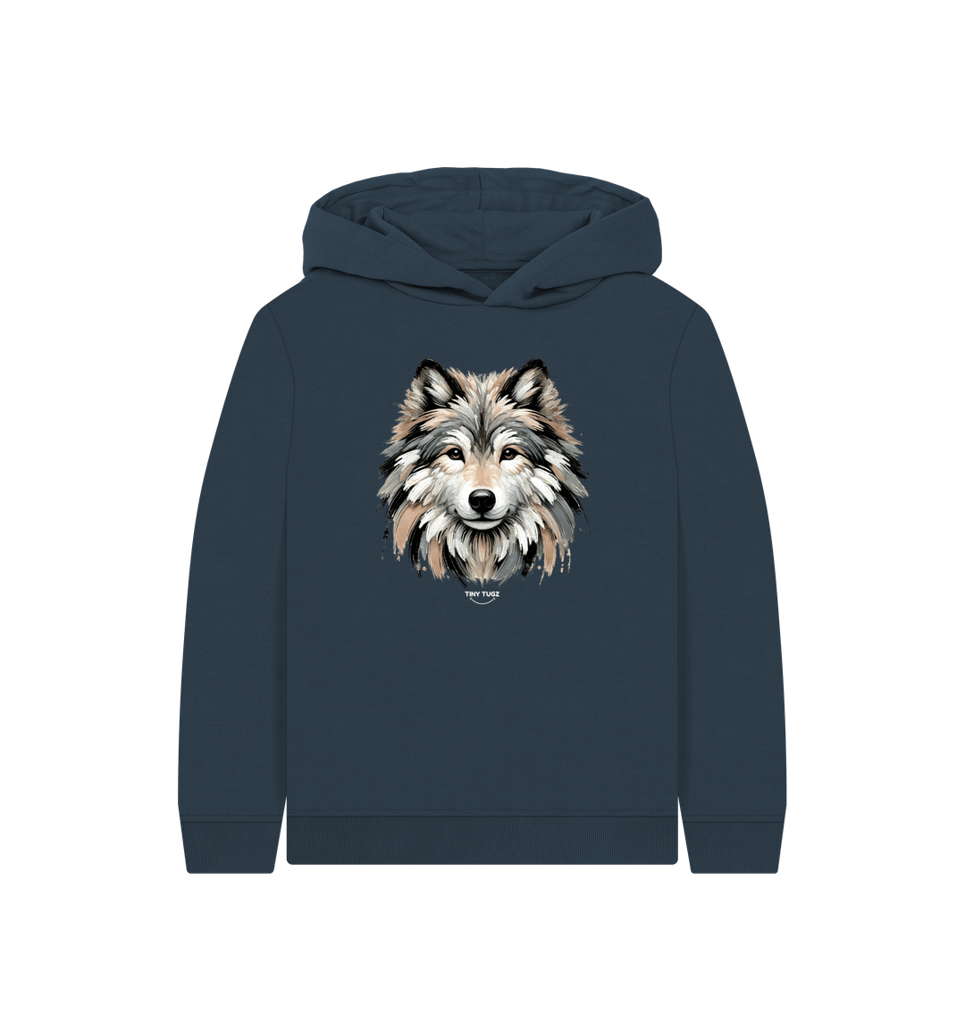 Navy Blue Printed Kids Hoodie