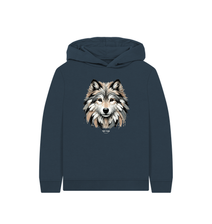 Navy Blue Printed Kids Hoodie
