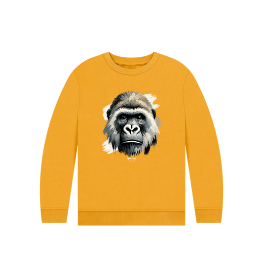Mustard Printed Kids Jumper