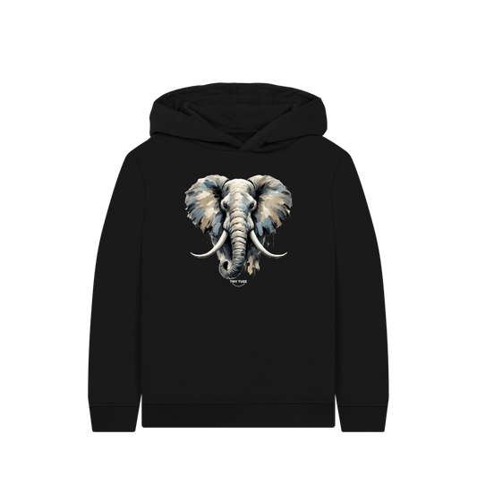 Black Printed Kids Hoodie