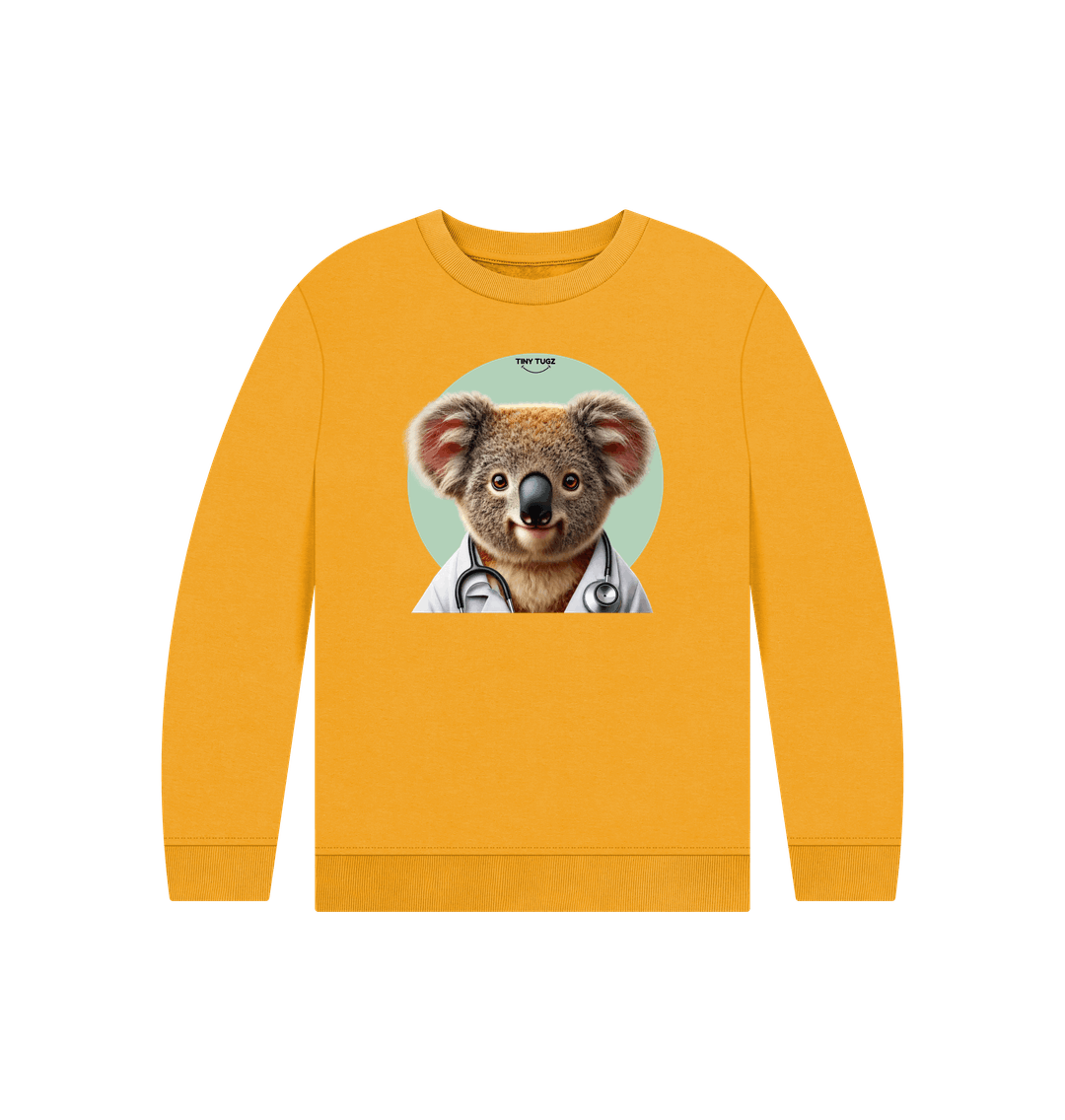 Mustard Printed Kids Jumper