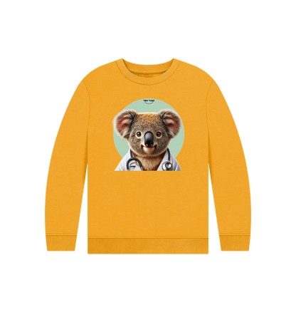 Mustard Printed Kids Jumper