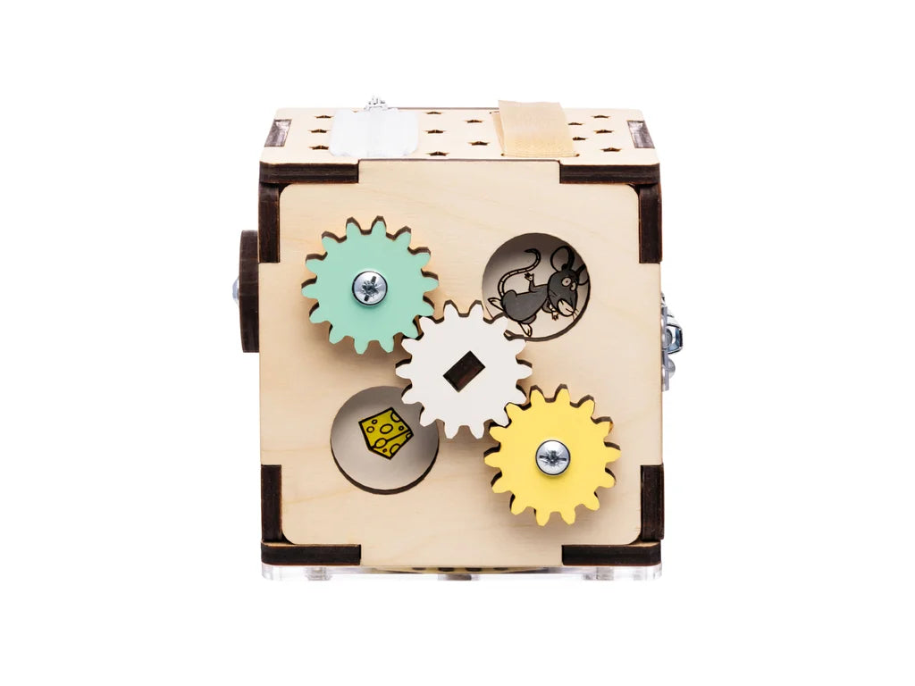 Travel Activity Cube – 6-Sided Busy Board for Toddlers