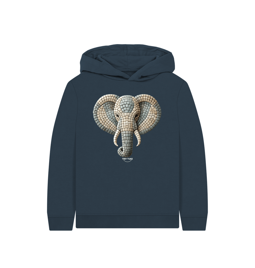 Navy Blue Printed Kids Hoodie