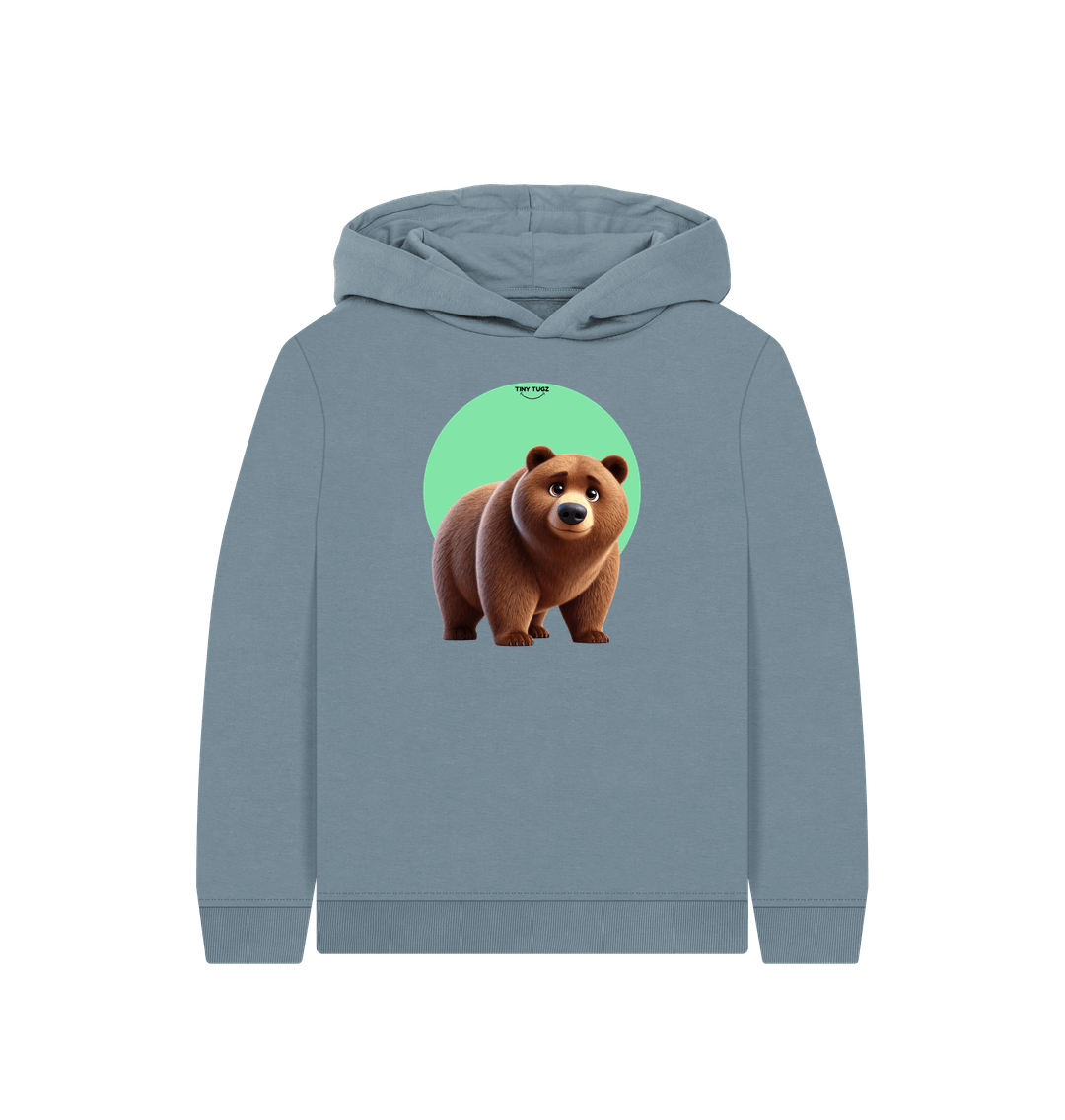 Stone Blue Printed Kids Hoodie
