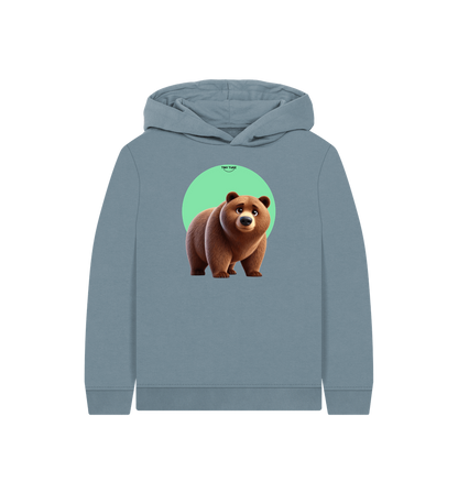 Stone Blue Printed Kids Hoodie