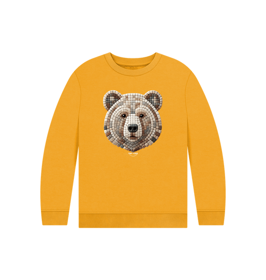 Mustard Printed Kids Jumper
