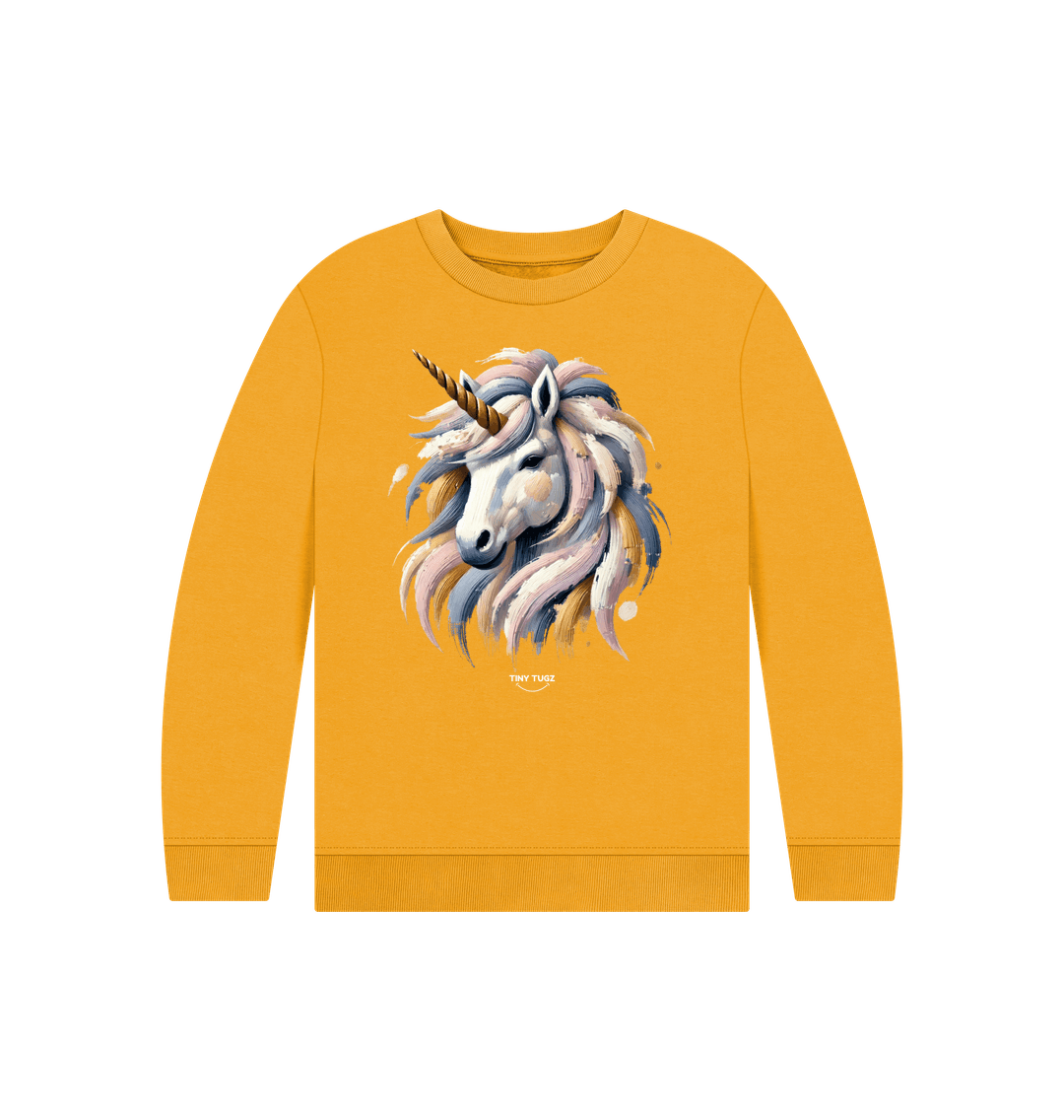 Mustard Printed Kids Jumper