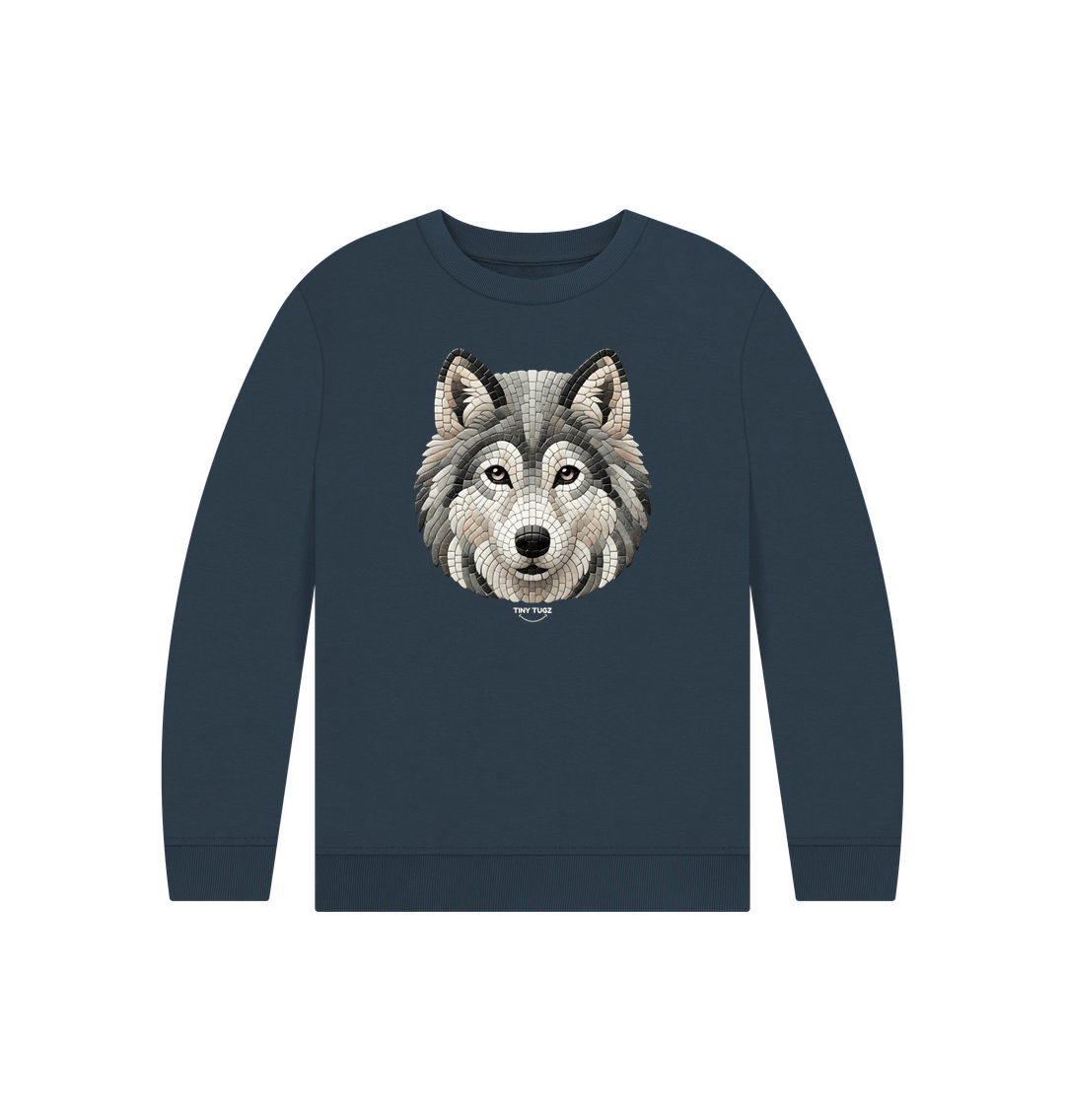 Navy Blue Printed Kids Jumper