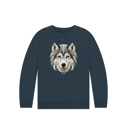 Navy Blue Printed Kids Jumper