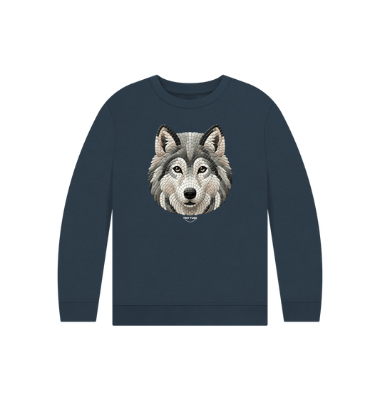 Navy Blue Printed Kids Jumper