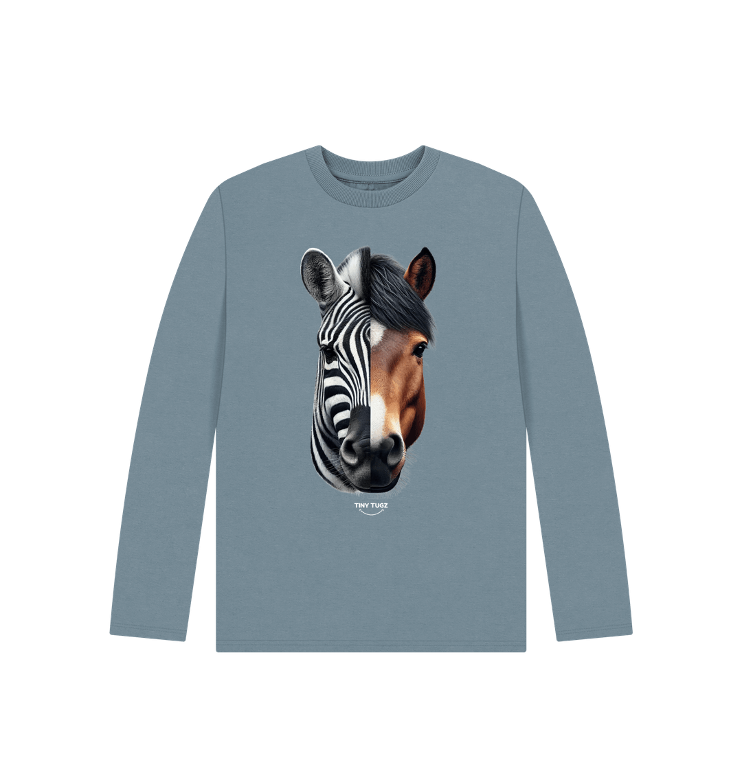 Stone Blue Printed Kids T-Shirt