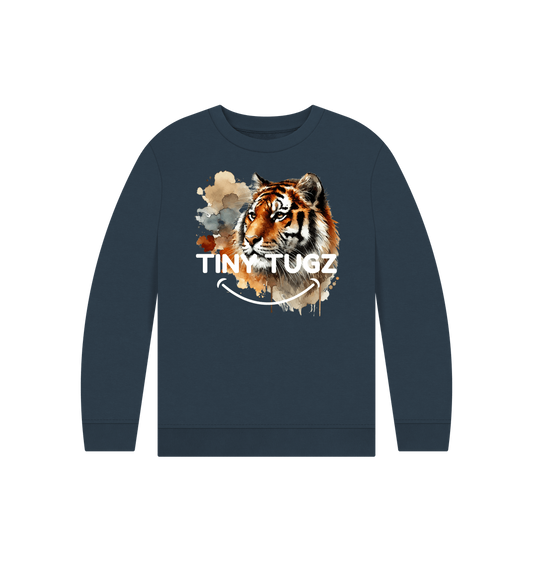 Navy Blue Printed Kids Jumper