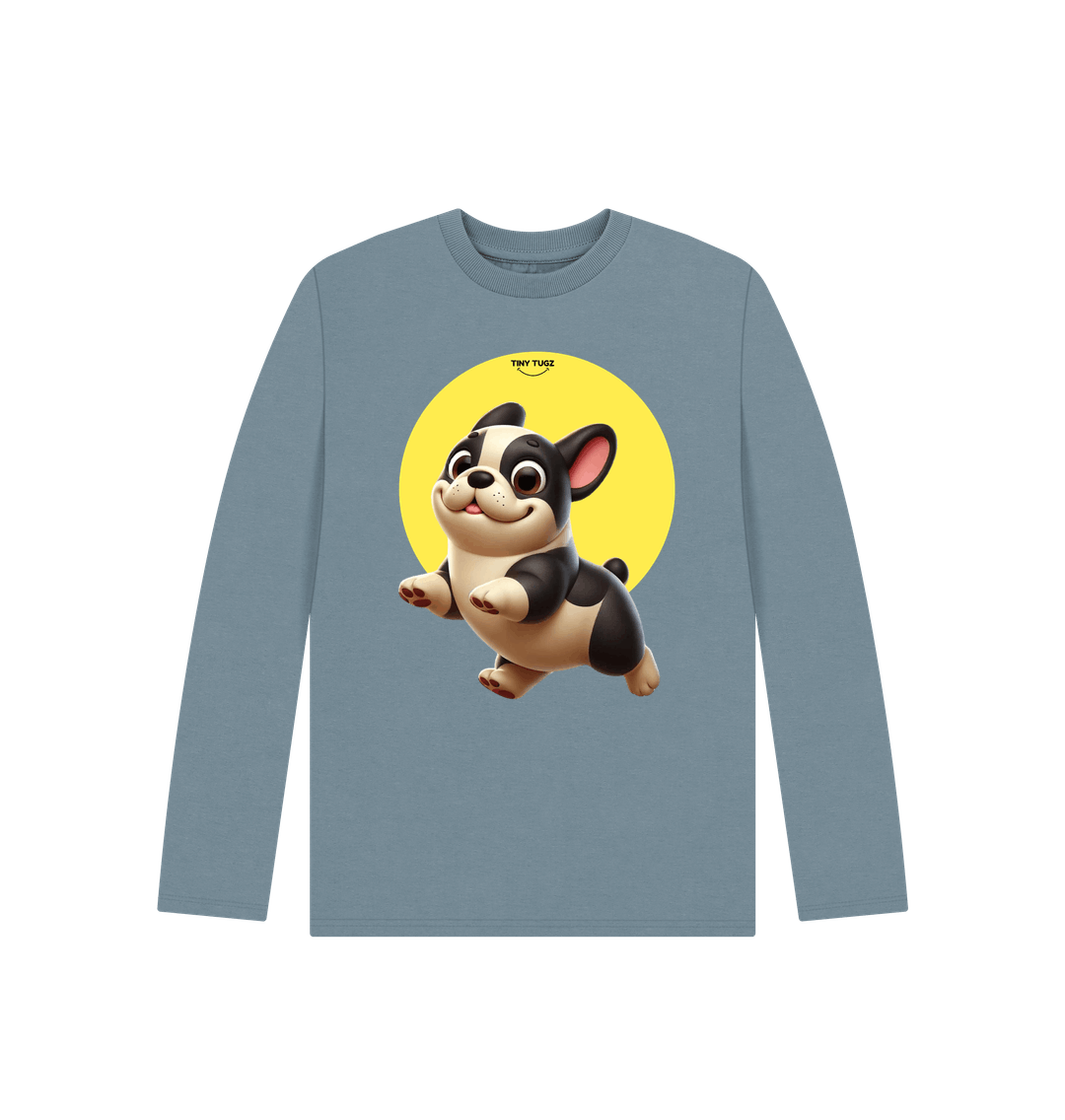 Stone Blue Printed Kids T-Shirt