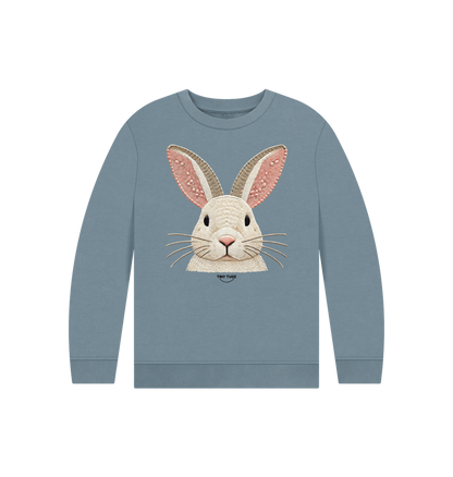 Stone Blue Printed Kids Jumper