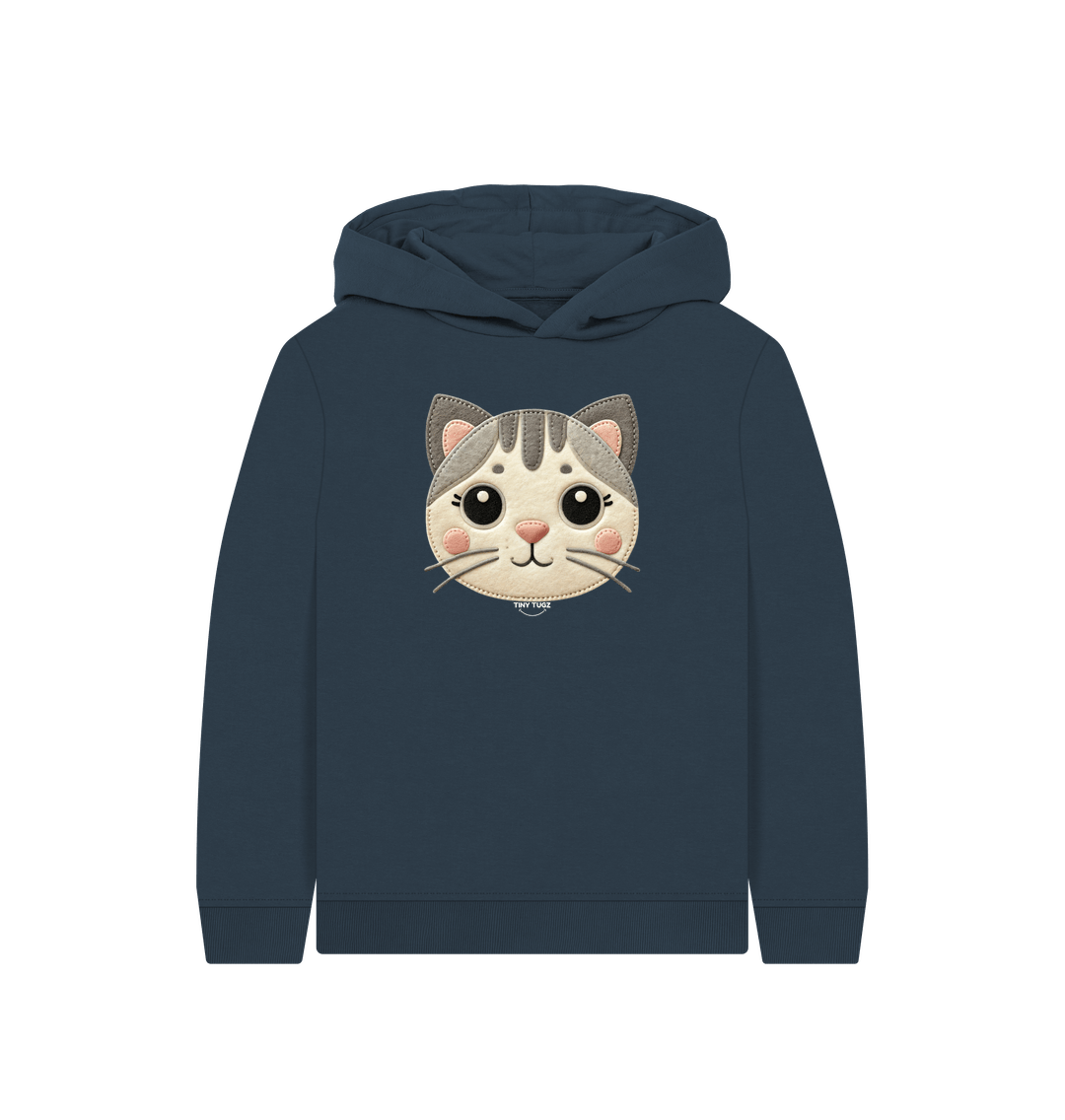 Navy Blue Printed Kids Hoodie