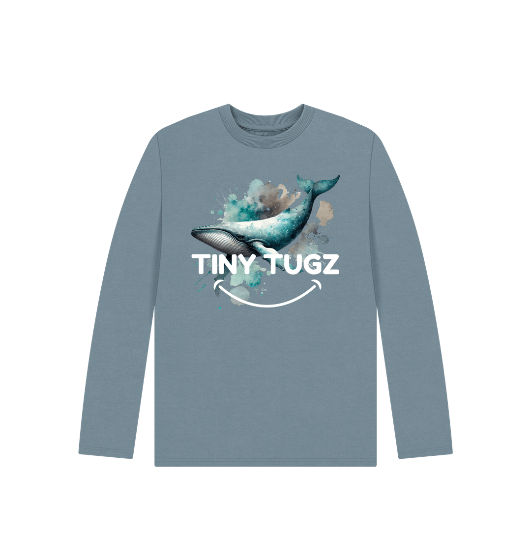 Stone Blue Printed Kids T-Shirt