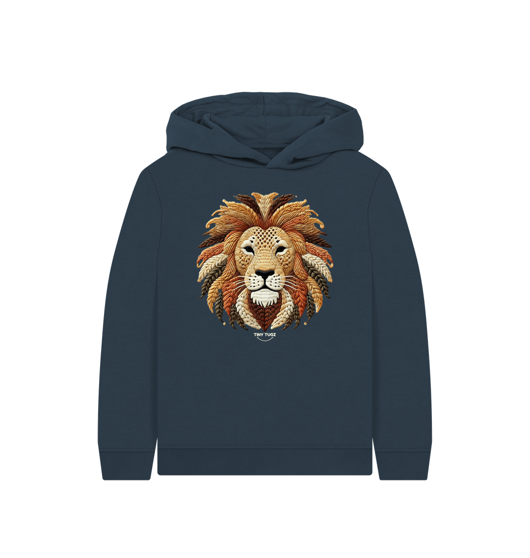 Navy Blue Printed Kids Hoodie