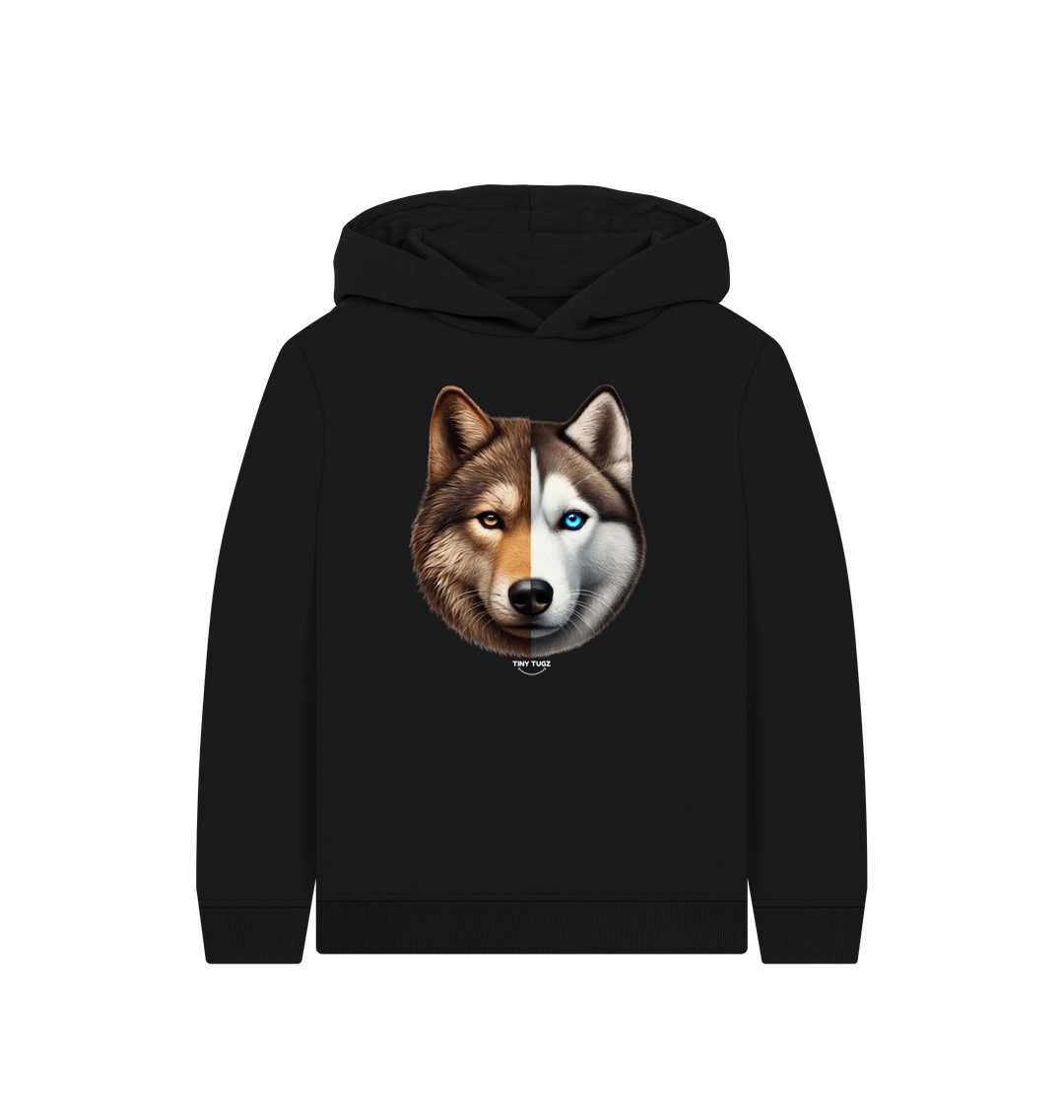 Black Printed Kids Hoodie