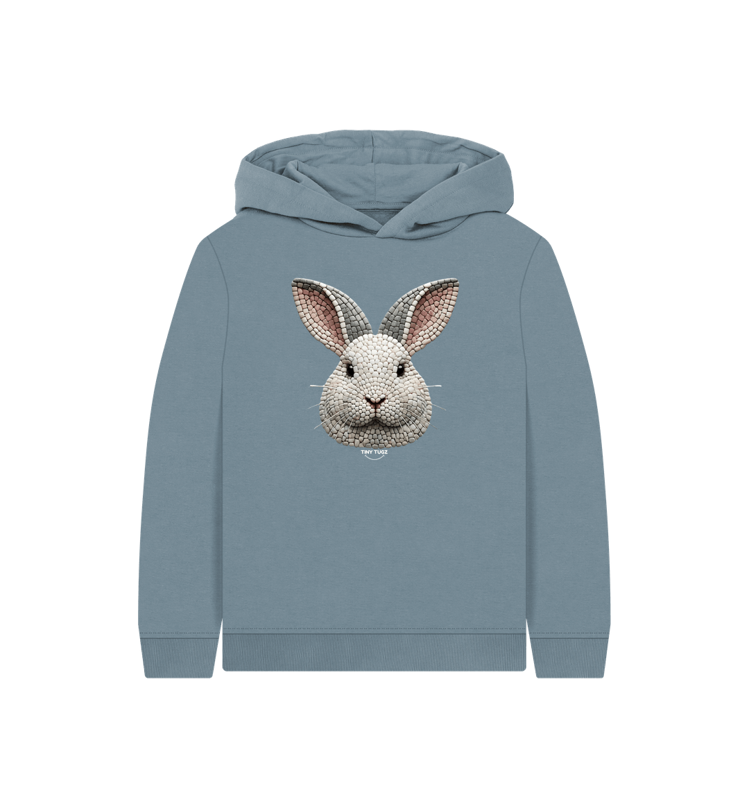 Stone Blue Printed Kids Hoodie