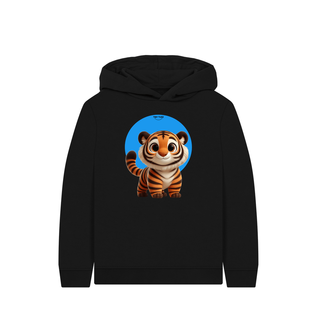 Black Printed Kids Hoodie