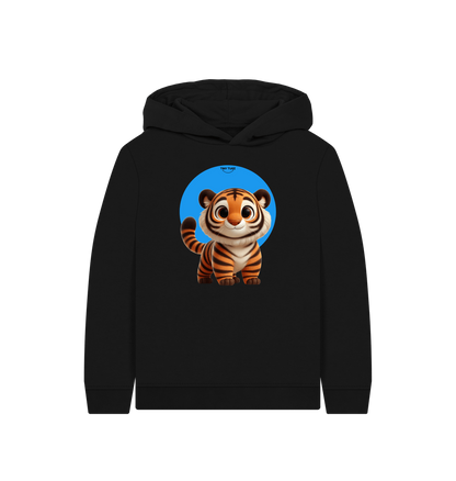 Black Printed Kids Hoodie