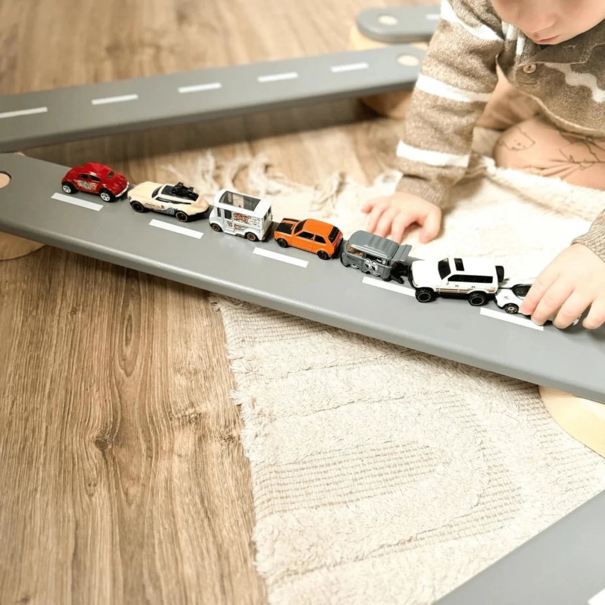 6-Piece Indoor Montessori Wooden Sensory Path for Kids – Balance Beam Learning Set - Tiny Tugz™