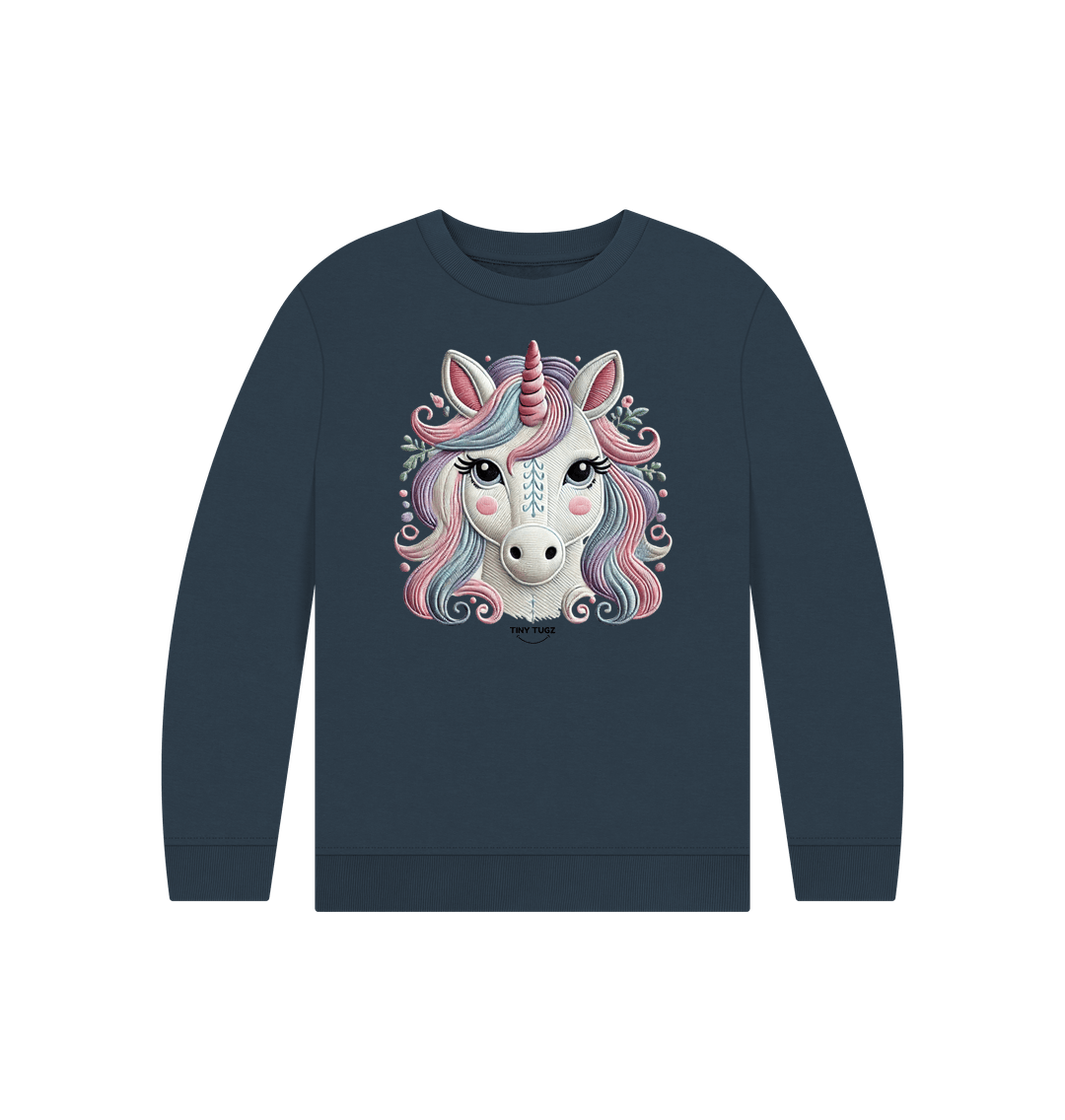 Navy Blue Printed Kids Jumper