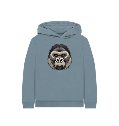 Stone Blue Printed Kids Hoodie