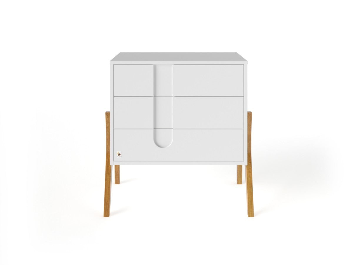 White YappyIcon Solid Oak & Pine Nursery Dresser for Babies & Kids (0–5y)