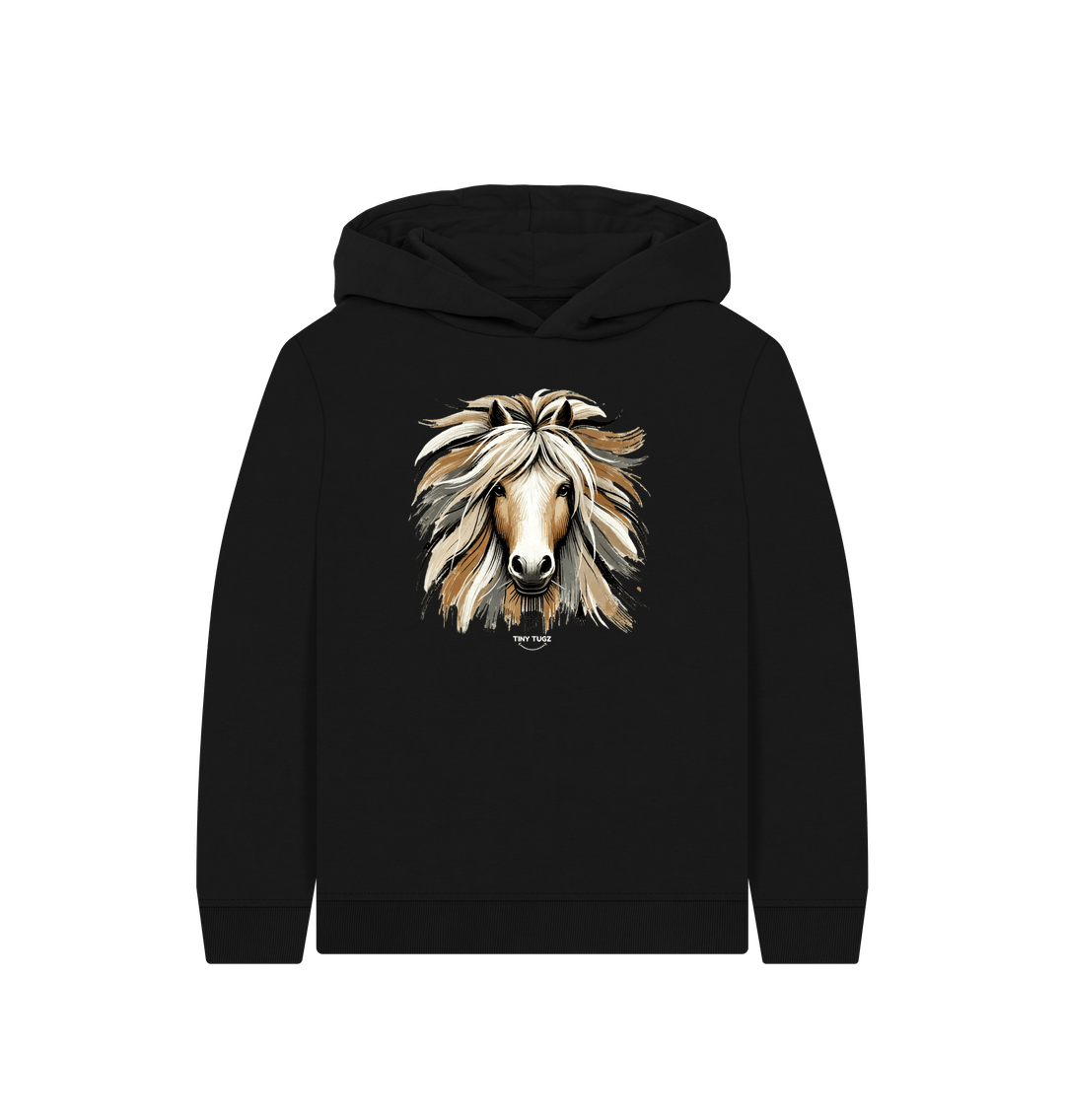 Black Printed Kids Hoodie