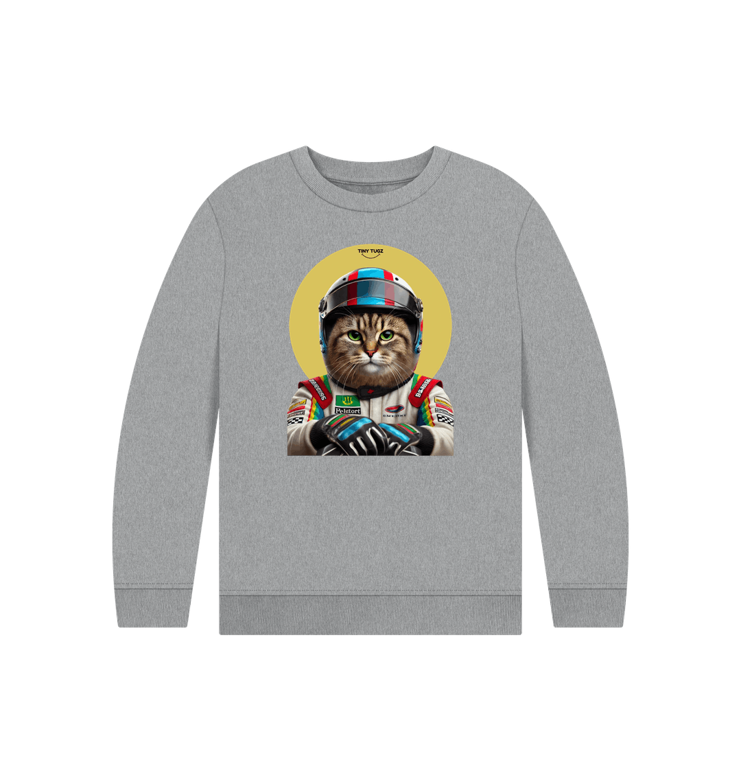 Athletic Grey Printed Kids Jumper