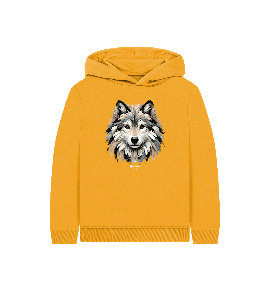Mustard Printed Kids Hoodie