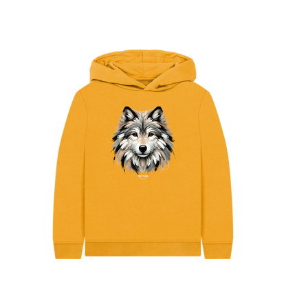 Mustard Printed Kids Hoodie
