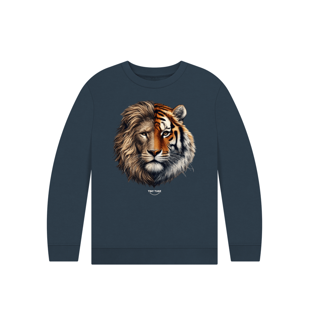 Navy Blue Printed Kids Jumper