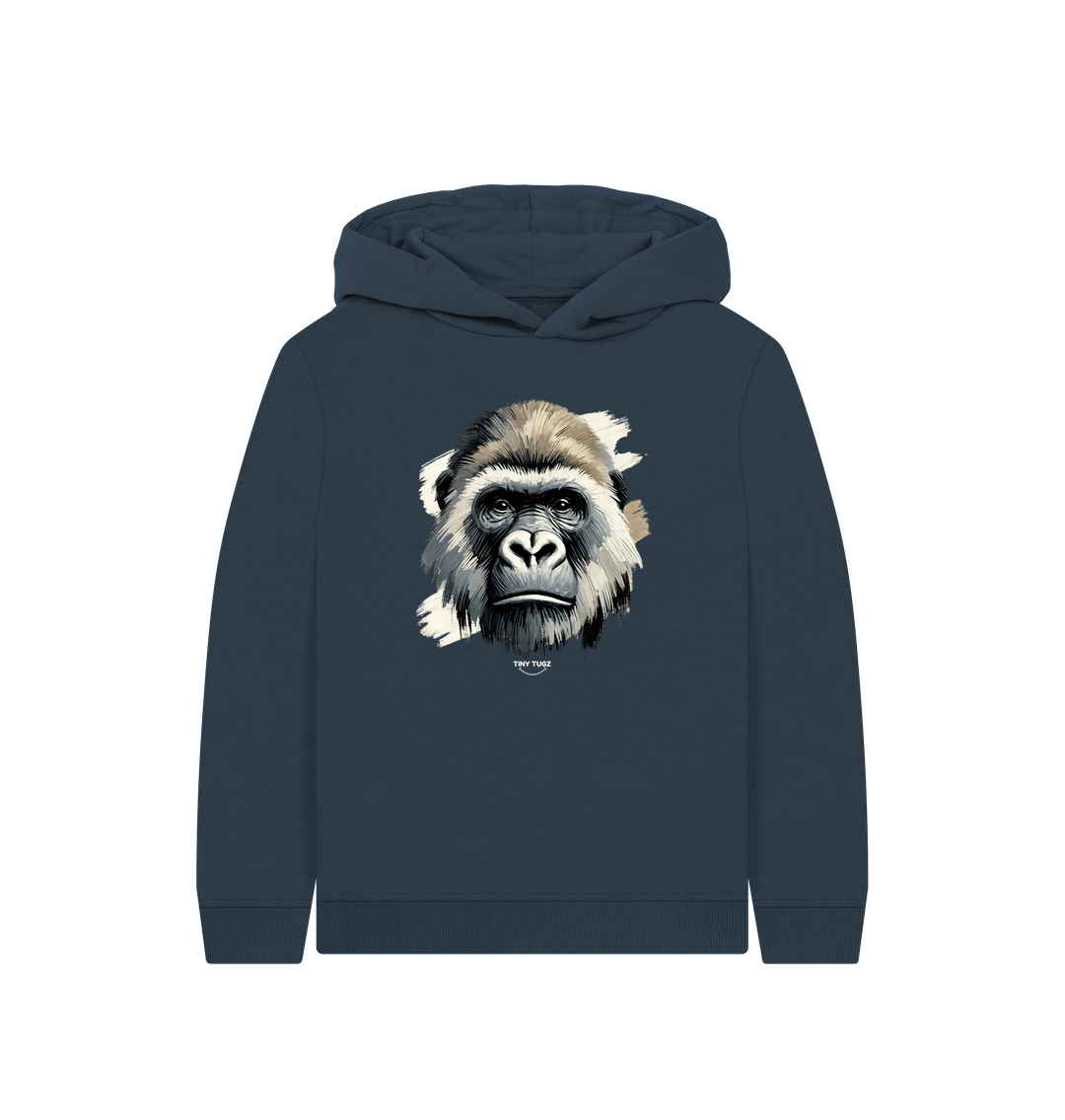 Navy Blue Printed Kids Hoodie