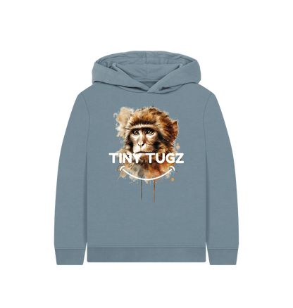 Stone Blue Printed Kids Hoodie