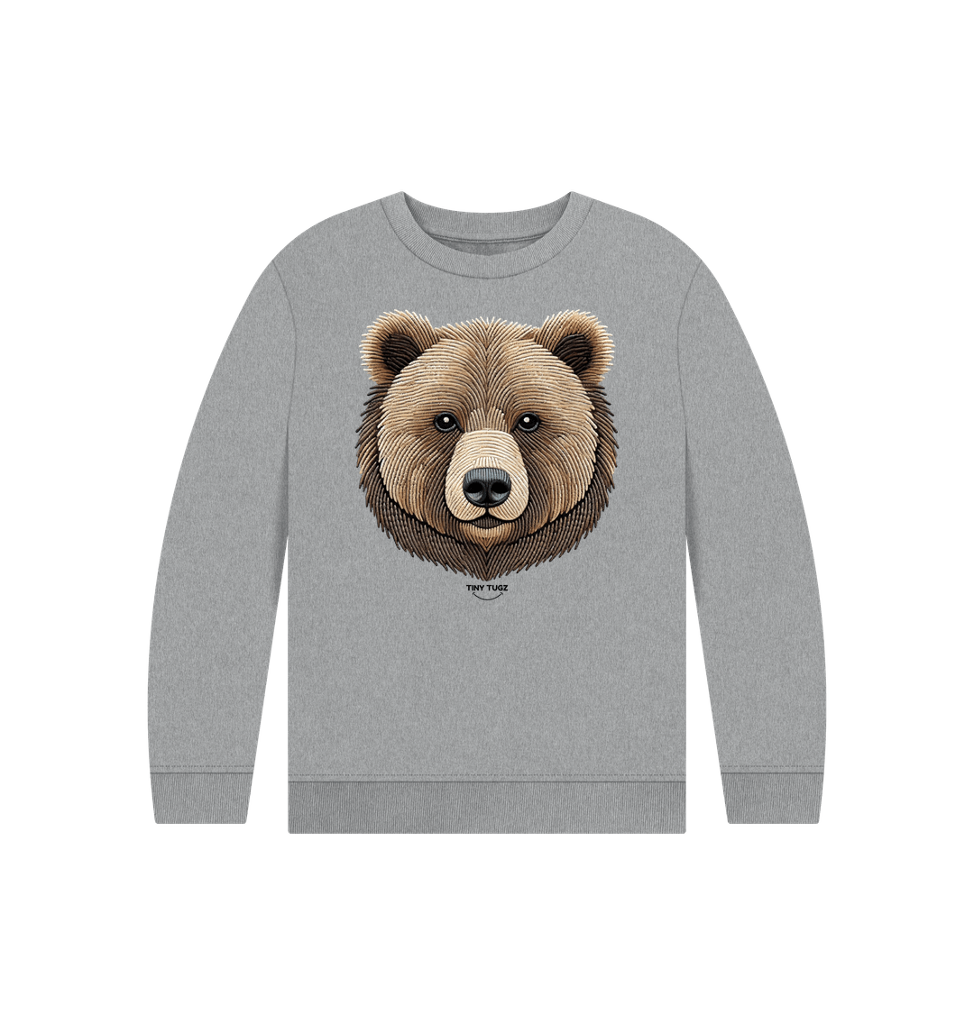 Athletic Grey Printed Kids Jumper