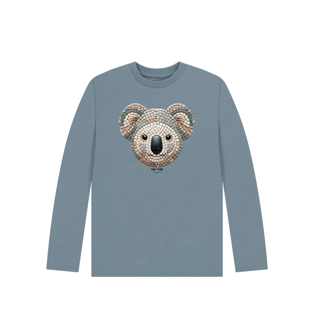 Stone Blue Printed Kids T-Shirt