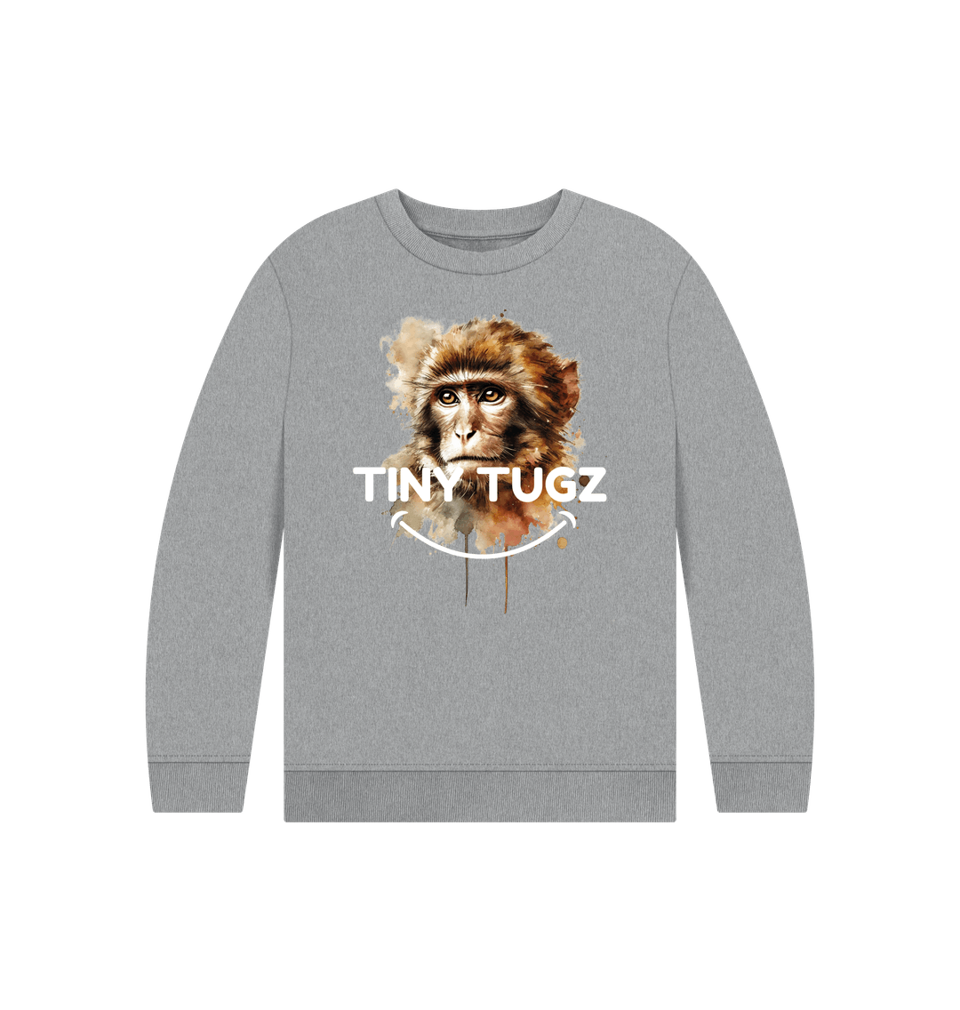 Athletic Grey Printed Kids Jumper