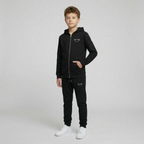 Tiny Tugz™ 100% Organic Cotton Teen Tracksuit – Stripe Logo – Black